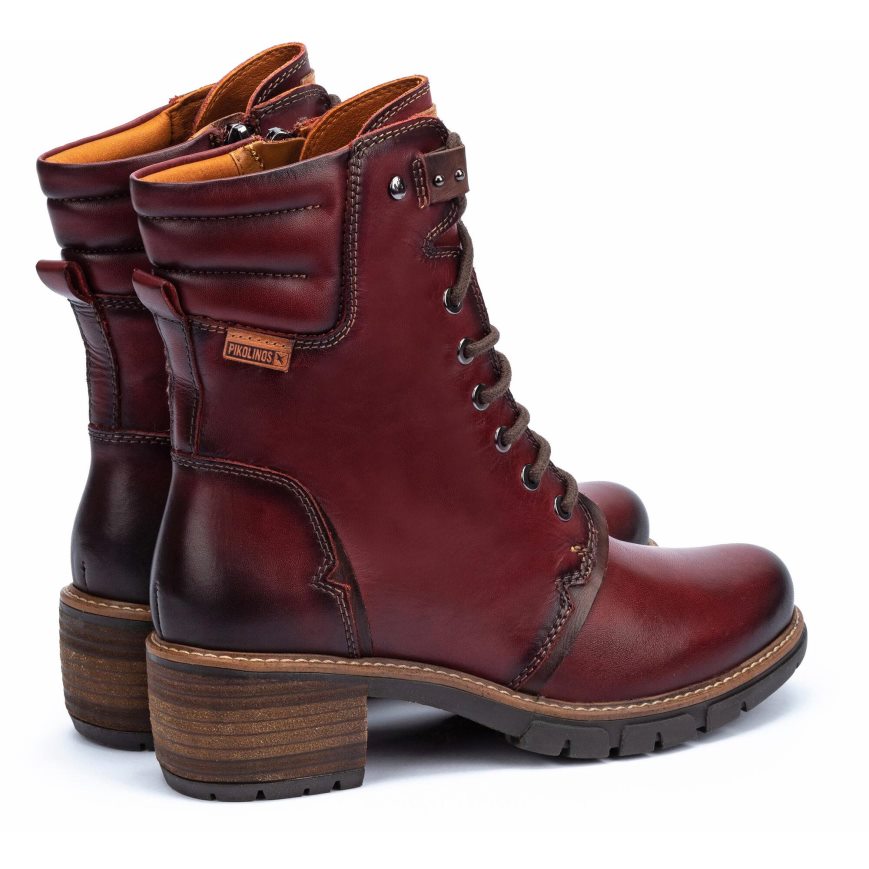 Women's Pikolinos SAN SEBASTIAN Ankle Boots Burgundy | NZ J19A3Q5